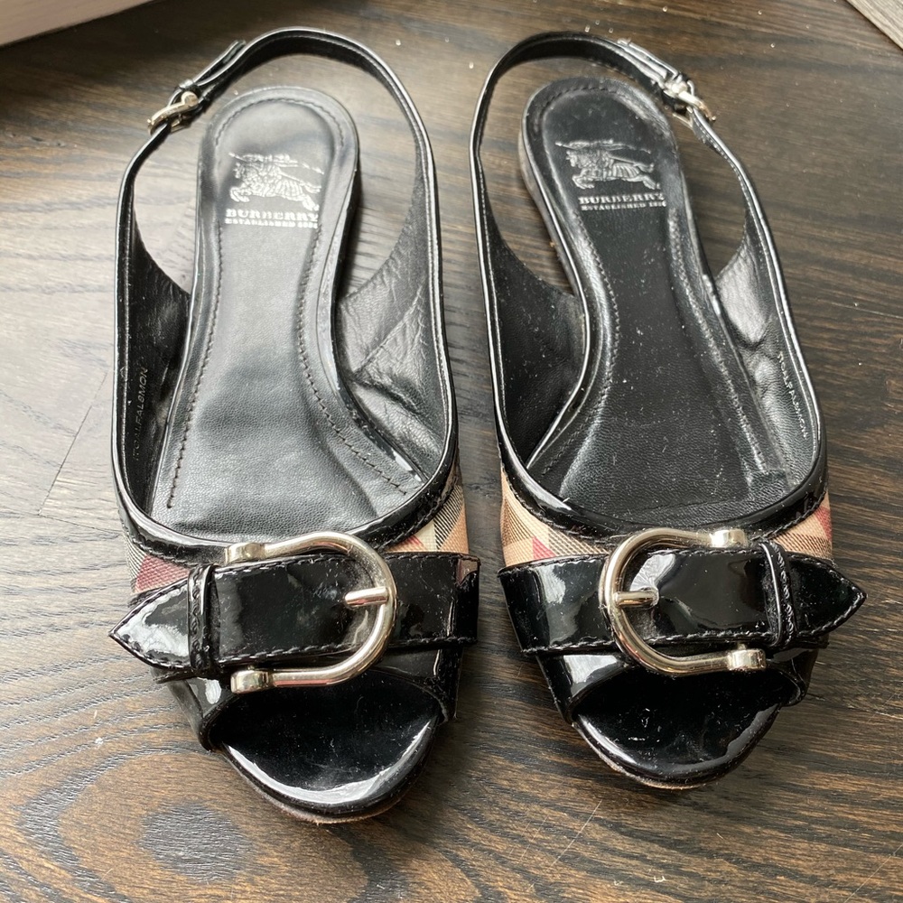 Burberry Slingback Sandals (Flats)